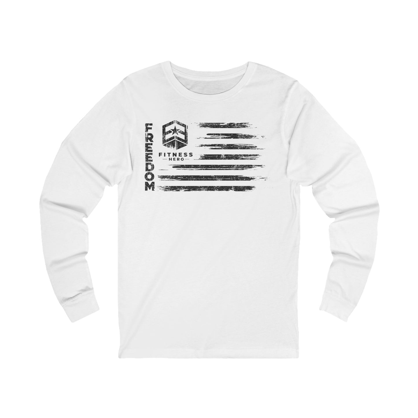 Freedom Fitness Hero Black Flag Long Sleeve Tee