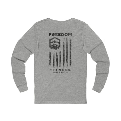 Freedom Fitness Hero Black Flag Long Sleeve Tee