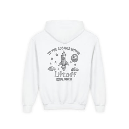 Kids Rocket Hoodie — "To the Cosmos Within" Liftoff Space Sweatshirt