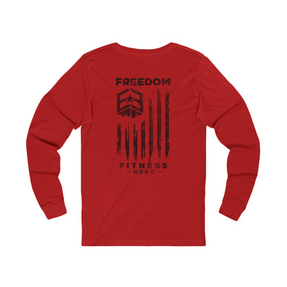 Freedom Fitness Hero Black Flag Long Sleeve Tee