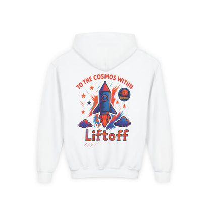 Kids Rocket Hoodie — "To the Cosmos Within" Liftoff Space Sweatshirt