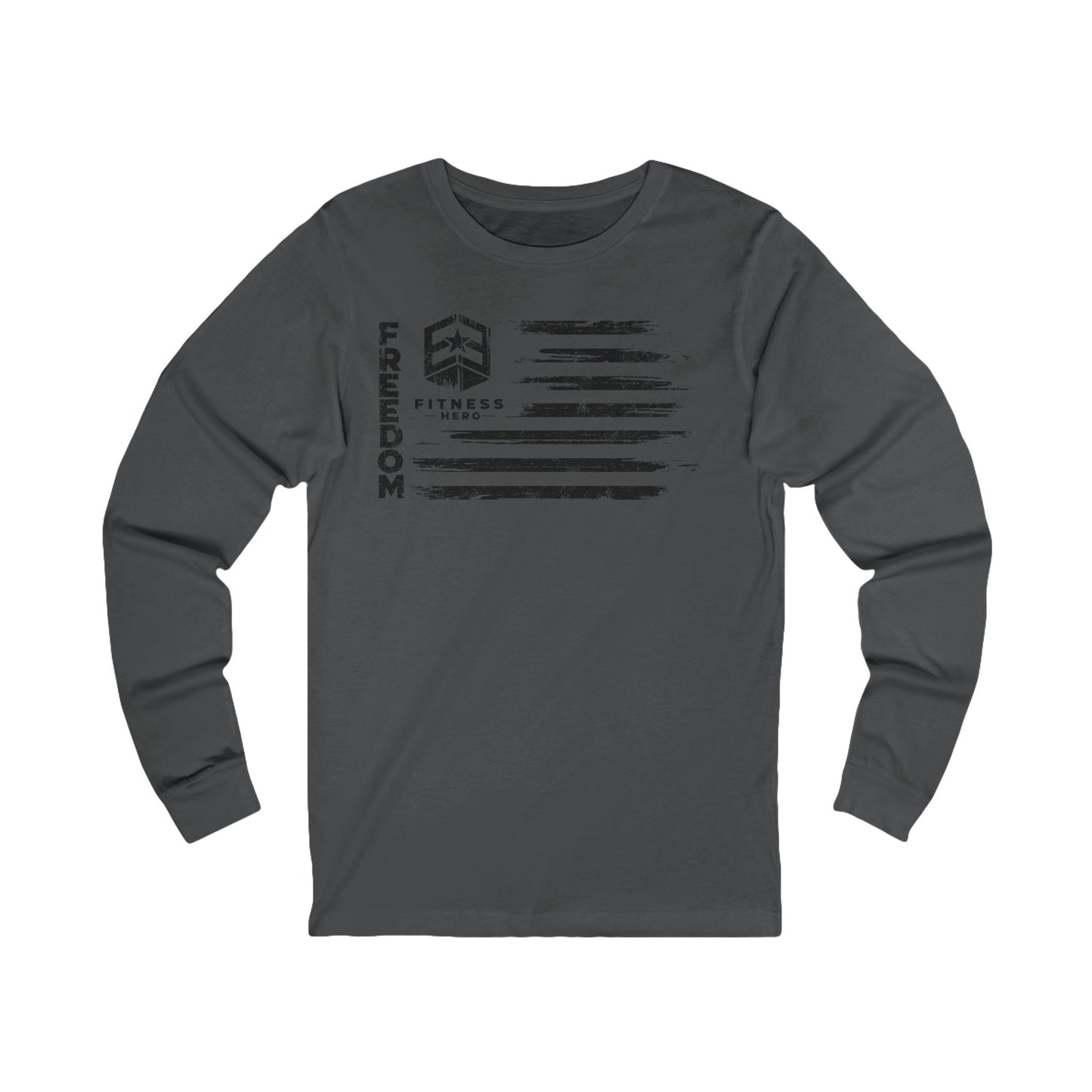 Freedom Fitness Hero Black Flag Long Sleeve Tee