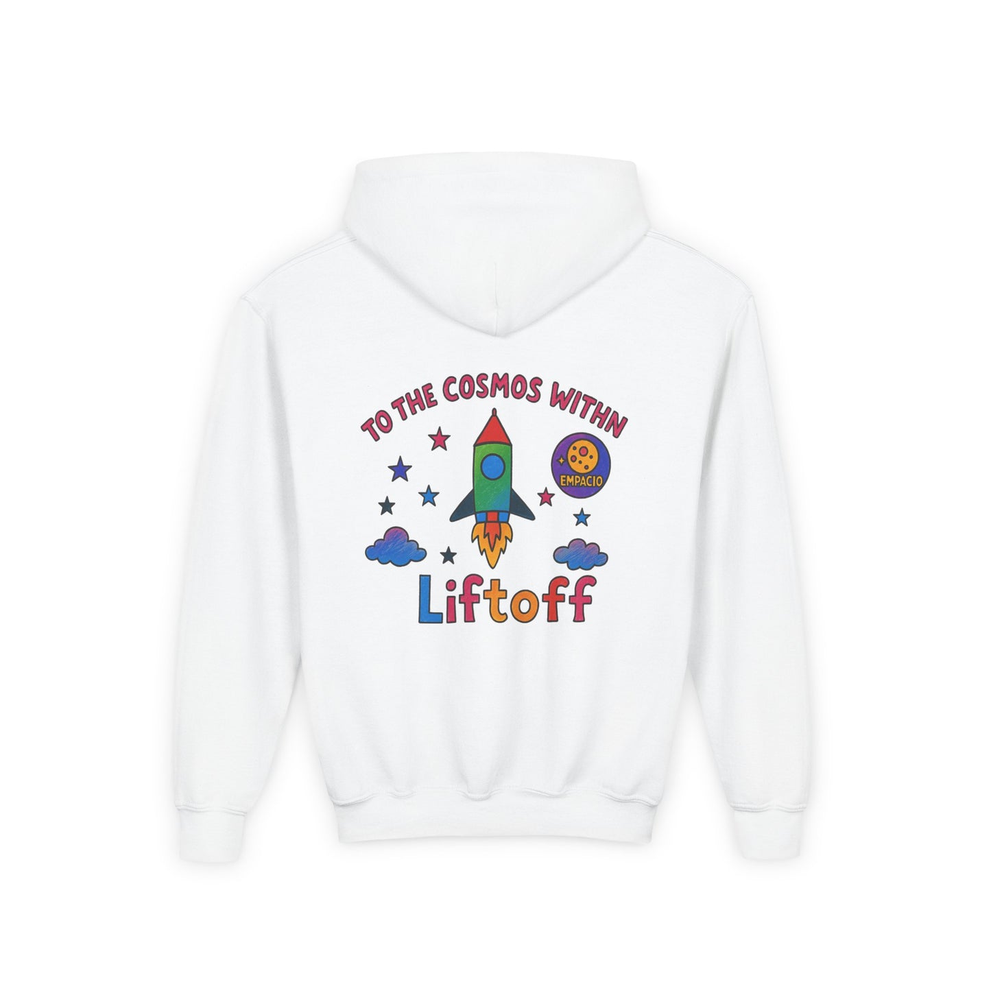 Kids Rocket Hoodie — "To the Cosmos Within" Liftoff Space Sweatshirt
