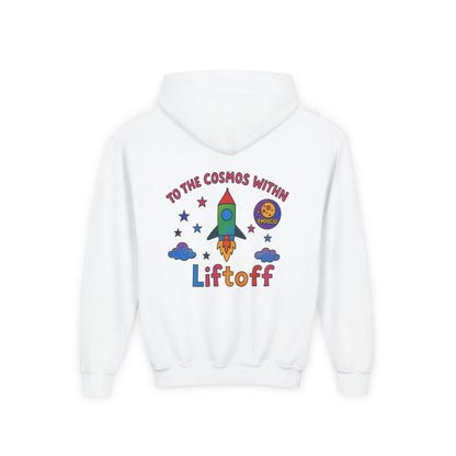 Kids Rocket Hoodie — "To the Cosmos Within" Liftoff Space Sweatshirt