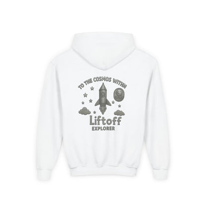 Kids Rocket Hoodie — "To the Cosmos Within" Liftoff Space Sweatshirt