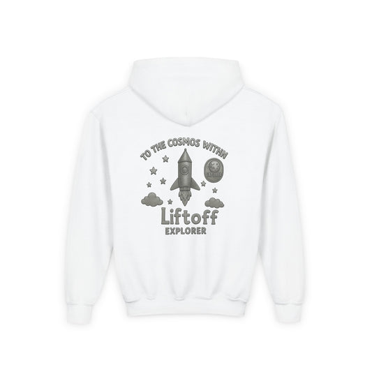 Kids Rocket Hoodie — "To the Cosmos Within" Liftoff Space Sweatshirt